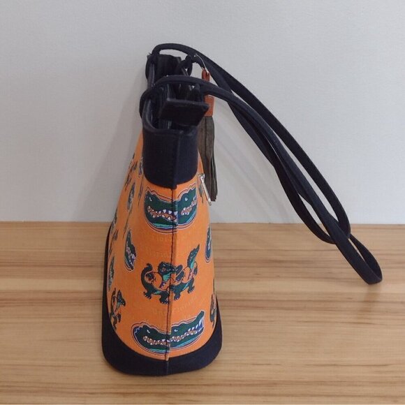 Florida University Gators Orange Black Canvas Tote Shoulder Bag Football - Picture 3 of 10